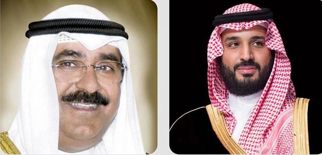 ولي العهد السعودي يطمئن على صحة ولي عهد الكويت