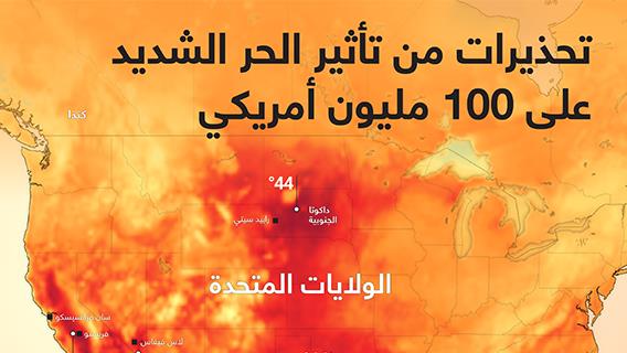 تحذيرات من تأثير الحر الشديد على 100 مليون أمريكي