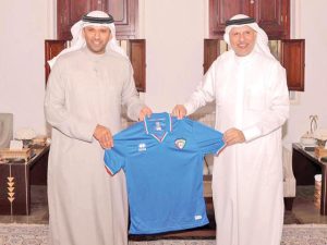 رئيس اتحاد الكرة عبدالله الشاهين يبحث مع بن خليفة أطر التعاون بين الاتحادين الشقيقين