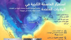 استمرار العاصفة الثلجية في الولايات المتحدة