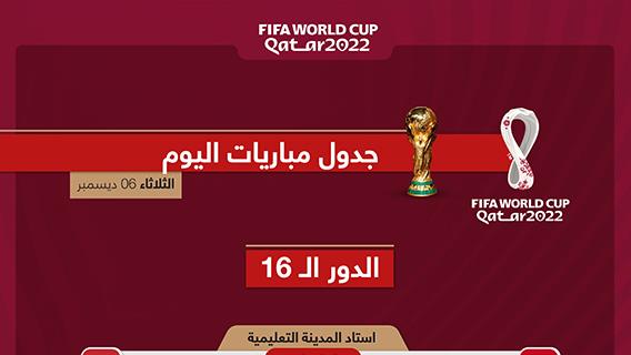 جدول مباريات اليوم لكأس العالم "قطر 2022"