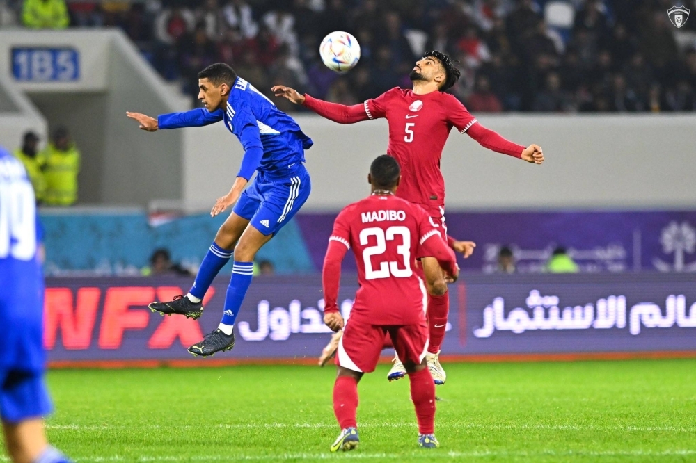 «الأزرق» يخسر أولى مبارياته في «خليجي25» بالهزيمة من قطر بهدفين نظيفين