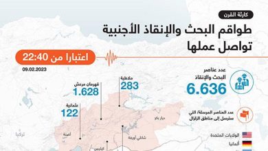 طواقم البحث والإنقاذ الأجنبية تواصل عملها