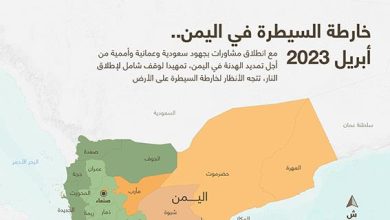 خارطة السيطرة في اليمن.. أبريل 2023