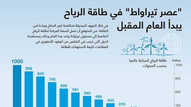 "عصر تيراواط" في طاقة الرياح يبدأ العام المقبل