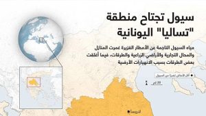 سيول تجتاح منطقة “تساليا” اليونانية
