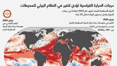 درجات الحرارة القياسية تؤدي لتغير في النظام البيئي للمحيطات