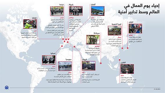 إحياء يوم العمال في العالم وسط تدابير أمنية