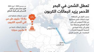 تعطل الشحن في البحر الأحمر يزيد انبعاثات الكربون