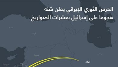 الحرس الثوري الإيراني يعلن شنه هجوما على إسرائيل بعشرات الصواريخ